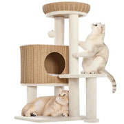 36″ Tall Rattan Cat Tree Cat House Cat Tower by Yaheetech