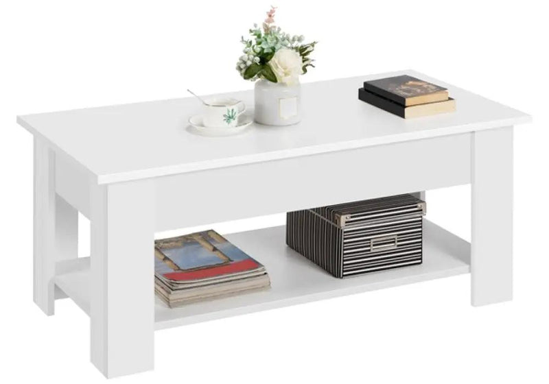 Space-saving Lift Top Coffee Table w/ Hidden Compartment & Open Shelf by Yaheetech