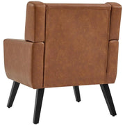 Button Tufted Armchair with Solid Wood Legs by Yaheetech