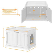 Pet Litter Box Wooden Storage Bench by Yaheetech