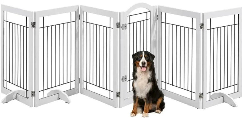 6-Panel Pet Puppy Safety Fence with 3 Support Feet by Yaheetech