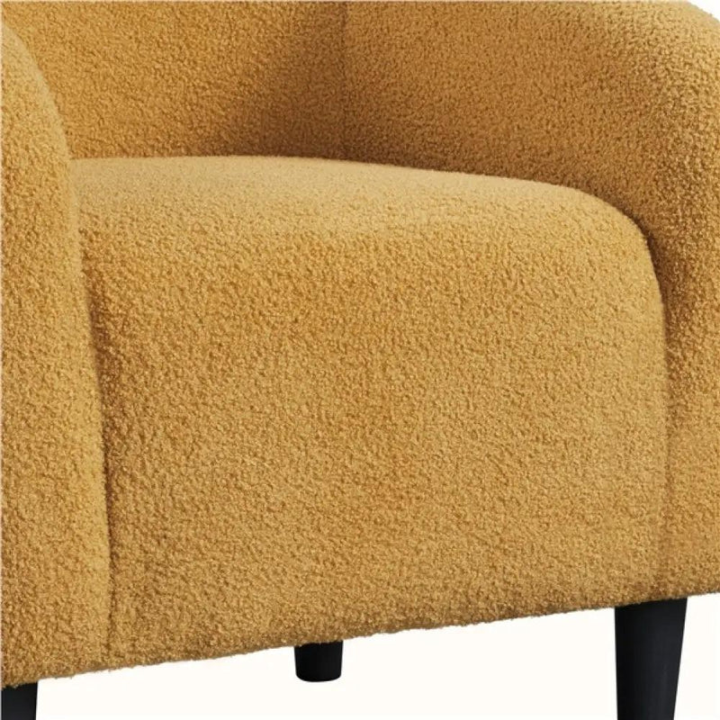 Boucle Club Chair Accent Barrel Chair by Yaheetech