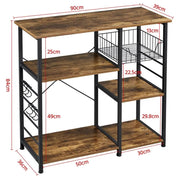 Vintage Kitchen Island Baker's Rack Utility Microwave Stand by Yaheetech