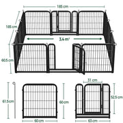12 Panels Dog Playpen Metal Pet Pen by Yaheetech