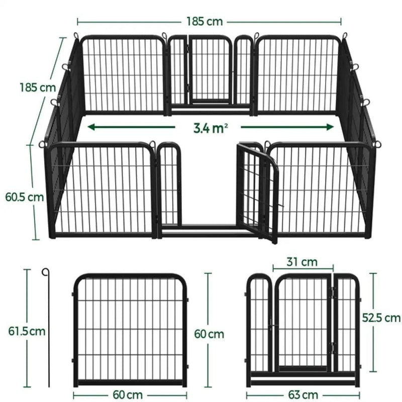 12 Panels Dog Playpen Metal Pet Pen by Yaheetech