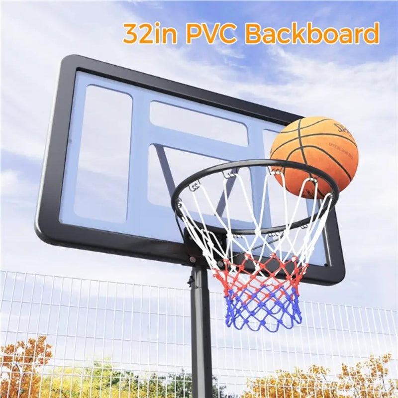 7.2-9.2FT Height-Adjustable Basketball Hoop System by Yaheetech