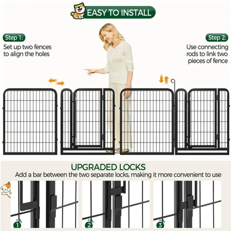 6 Panels Heavy Duty Dog Pen by Yaheetech