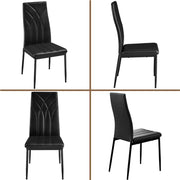 Set of 4 High Back Dining Chairs Upholstered Kitchen Chairs by Yaheetech