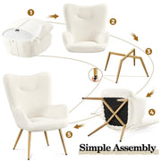 Boucle Accent Chair Armchair by Yaheetech