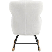 Boucle Upholstered Armchair Rocking Chair by Yaheetech