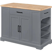 Wooden Kitchen Island Kitchen Cart Kitchen Trolley by Yaheetech