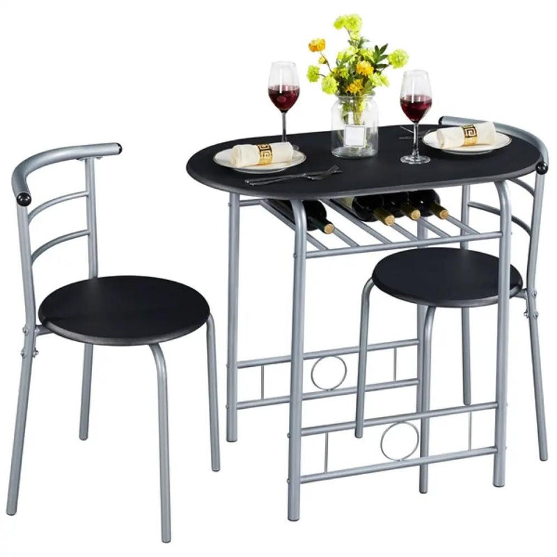 Modern Round Dining Table Set for 2 Dining Chairs by Yaheetech