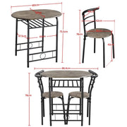 3 Piece Dining Set Round Dining Table Set by Yaheetech