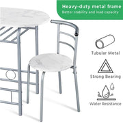 Space Saving Dining Table Set Modern Round Dining Table Set for 2 by Yaheetech