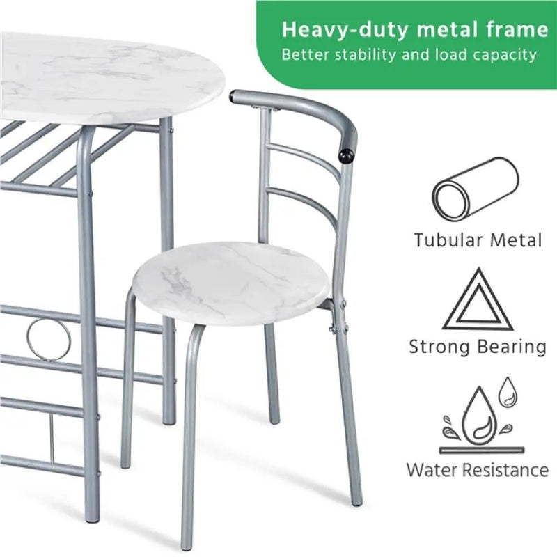 Space Saving Dining Table Set Modern Round Dining Table Set for 2 by Yaheetech