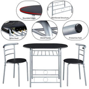 Modern Round Dining Table Set for 2 Chairs + 1 Table by Yaheetech