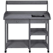 Garden Potting Bench with Basin Garden Work Bench Station by Yaheetech