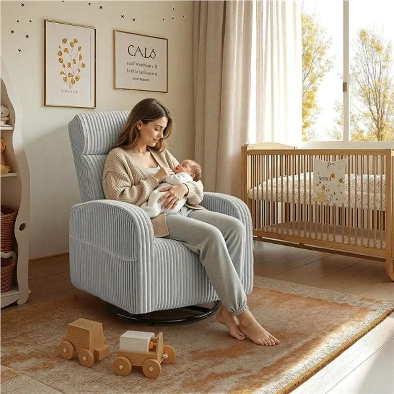 360-Degree Swiveling Nursing Glider Chair Rocking Chair by Yaheetech