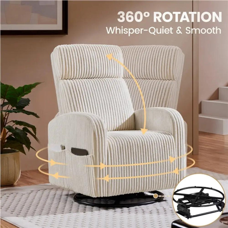 360-Degree Swiveling Nursing Glider Chair Rocking Chair by Yaheetech