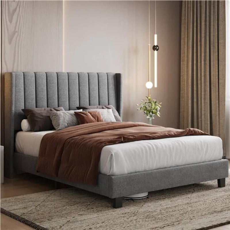 Queen Upholstered Bed Frame by Yaheetech