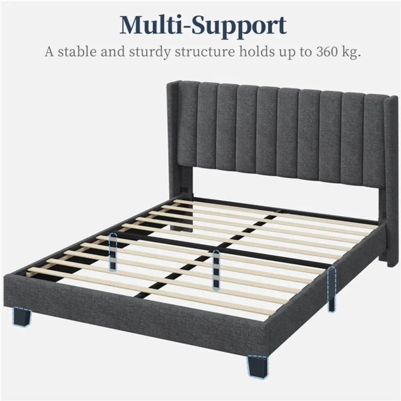 Queen Size Upholstered Bed Frame by Yaheetech