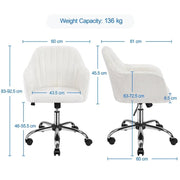 Modern Boucle Desk Chair Computer Chair Computer Chair Ivory by Yaheetech