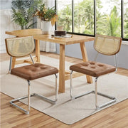 6PCS Mid-Century Modern Dining Chairs with Mesh Rattan Back by Yaheetech