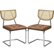 6PCS Mid-Century Modern Dining Chairs with Mesh Rattan Back by Yaheetech