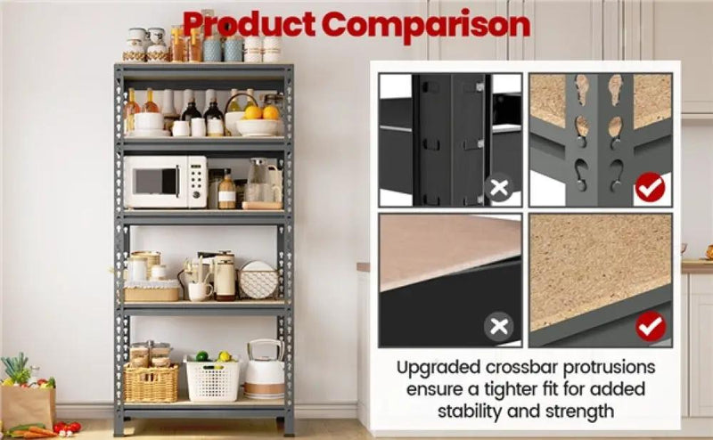 5-Tier Utility Shelves Adjustable Metal Shelving Units by Yaheetech