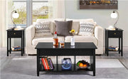 2x Wood Side Table End Table Storage Cabinet Night Stand by Yaheetech
