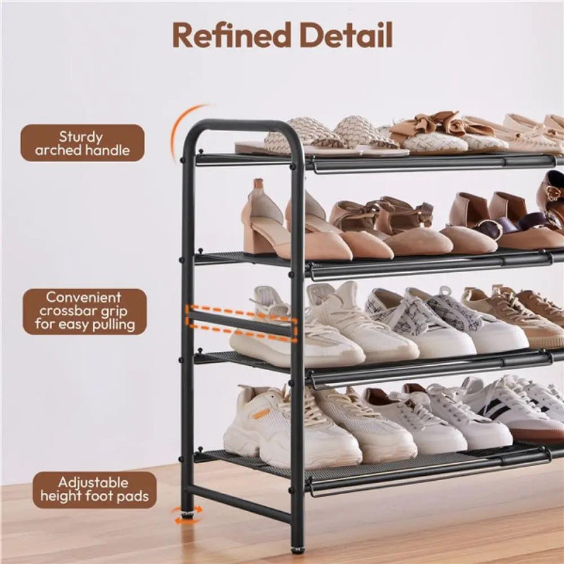 4-Tier Expandable Iron Shoe Rack by Yaheetech
