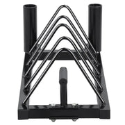 Horizontal Bumper Plate Rack Strength Fitness Rack Plate Holder by Yaheetech