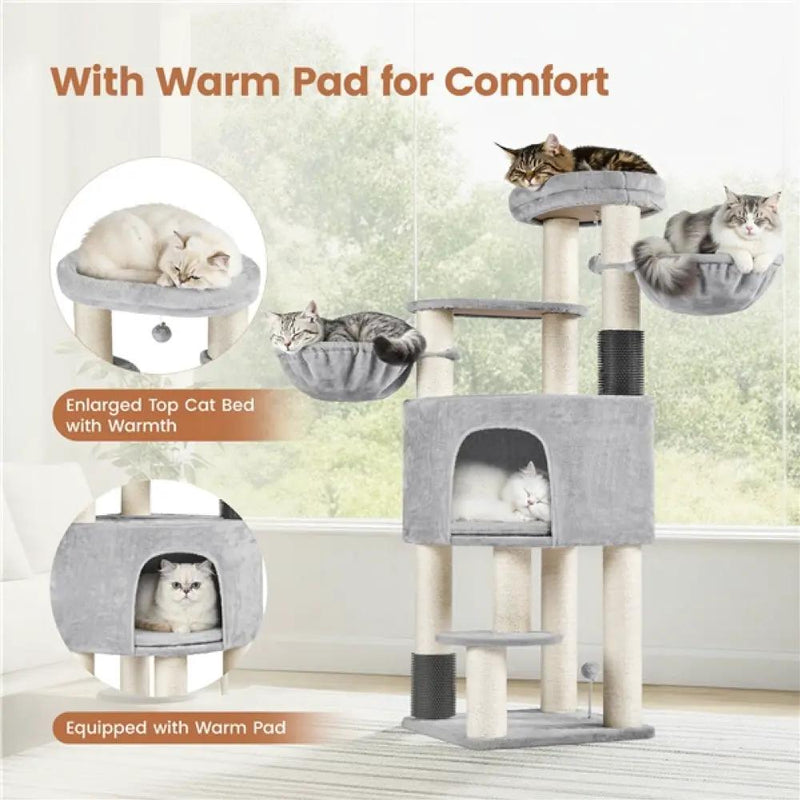 Multilevel Heavy-Duty Cat Tree with Thick Scratching Posts by Yaheetech
