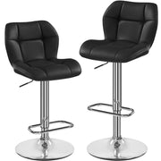 2PCS Adjustable Bar Stool Modern Faux Leather Swivel Bar Chair by Yaheetech