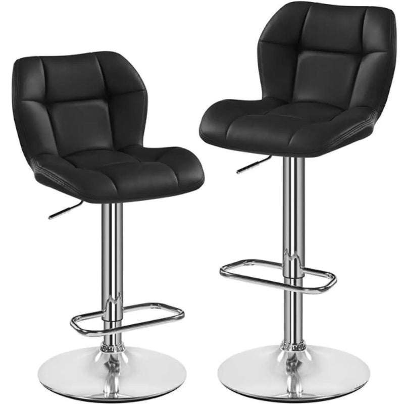 2PCS Adjustable Bar Stool Modern Faux Leather Swivel Bar Chair by Yaheetech