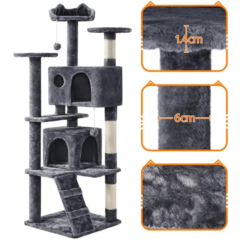 158cm 158cm Tall Cat Tree Condo Kitten Tree Tower by Yaheetech
