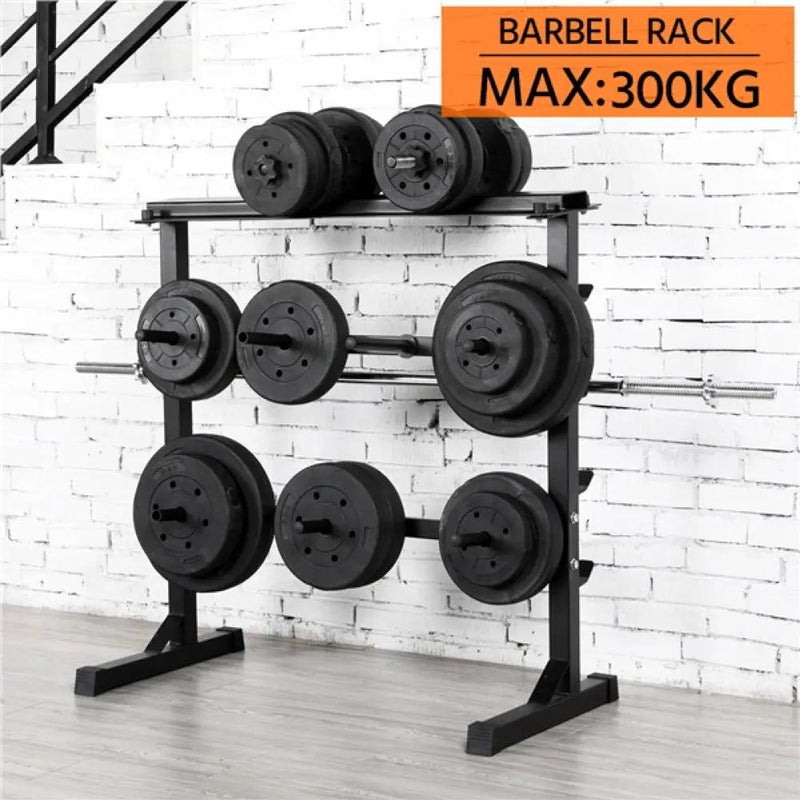 3 Tier Dumbbell Barbell Rack Weight Plate/Bar Storage Holder by Yaheetech