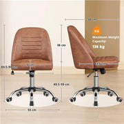 Faux Leather Mid Back Home Office Desk Chair by Yaheetech