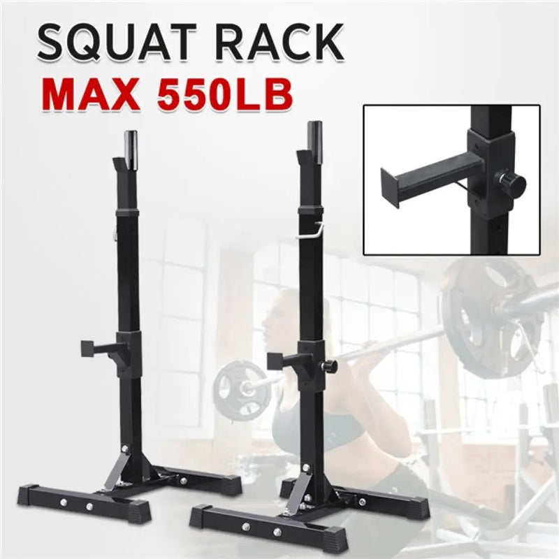 Yaheetech Pair of Adjustable Squat Rack Standard 45-70 Inch Solid Steel Squat Stand Pair of Adjustable Squat Rack Standard 45-70 Inch Solid Steel Squat Stand