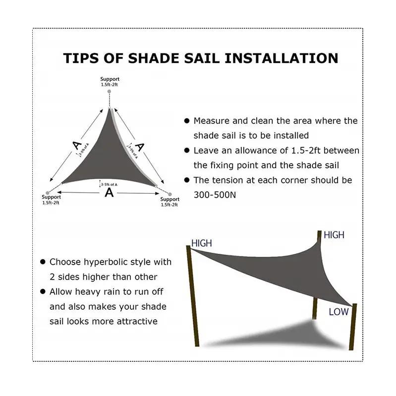 4 Colours 5*5*5m Sand Triangle Sun Shade Sail UV Block for Outdoor Patio Garden by dealonline.co.nz