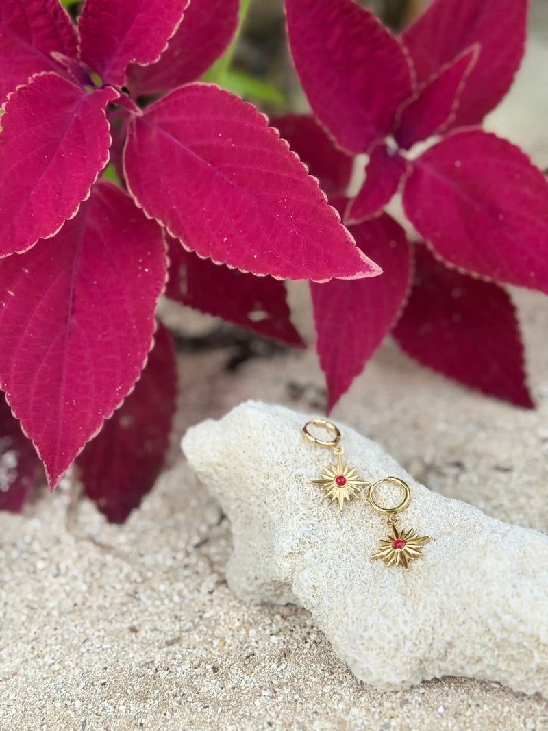 Whetū Whero Gold Huggies by Tahana Jewellery