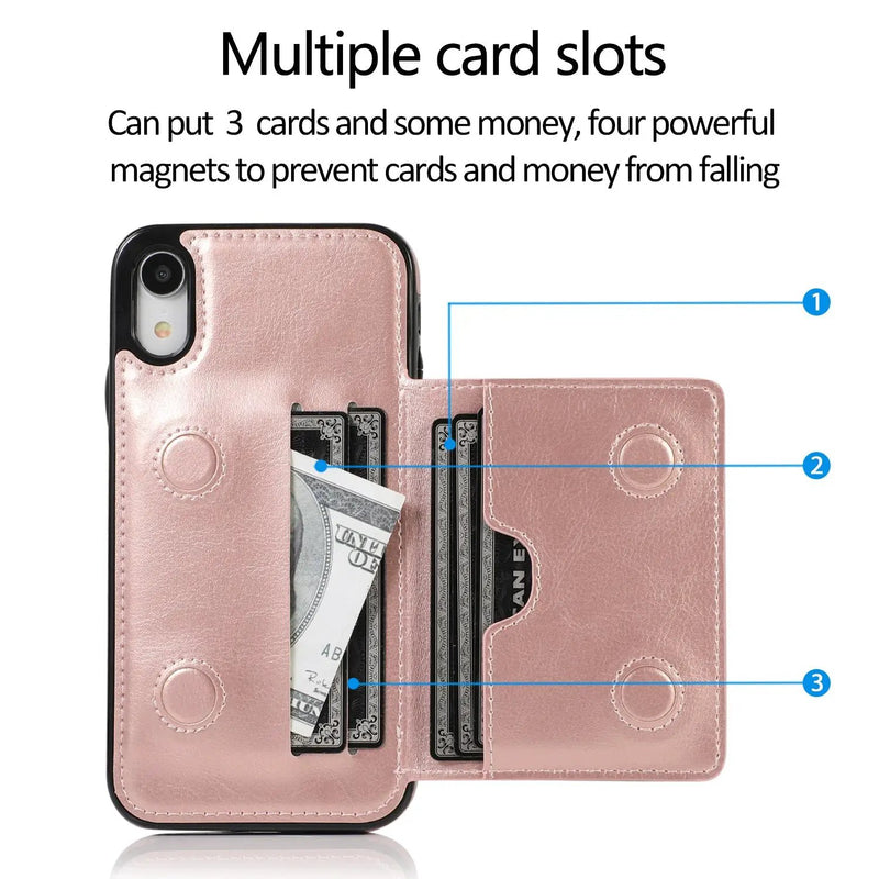 iPhone XR Case Wallet Cover Card Slots by salelink.co.nz