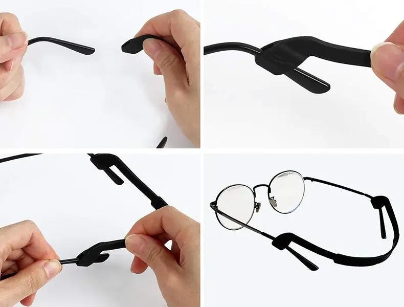 3 PCS Eyeglasses Silicon Antislip Holder Cover Ear Hook Retainer - BLACK by dealonline.co.nz