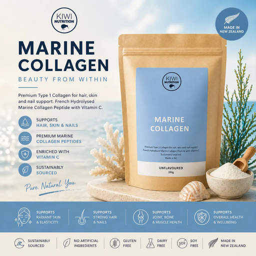 Marine Collagen Powder - Unflavoured 350g by Kiwi Nutrition