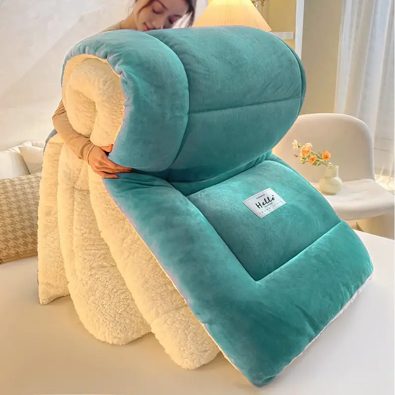 Thicken Blanket Soft Luxury Heavy 3kg Quilted Bedding Warm Cozy Machine Washable by dealonline.co.nz