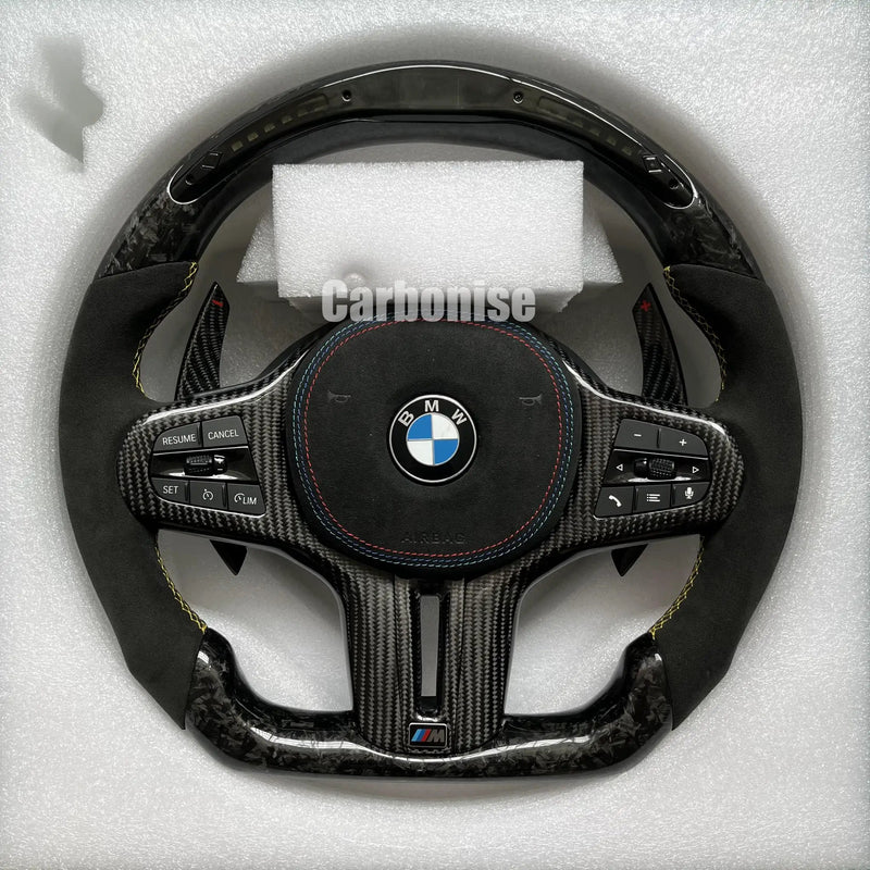 BMW Steering Wheel (Forged Carbon Fiber+Alcantara) #13 by CARBONISE