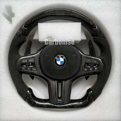 BMW Steering Wheel (Forged Carbon Fiber+Alcantara) #13 by CARBONISE