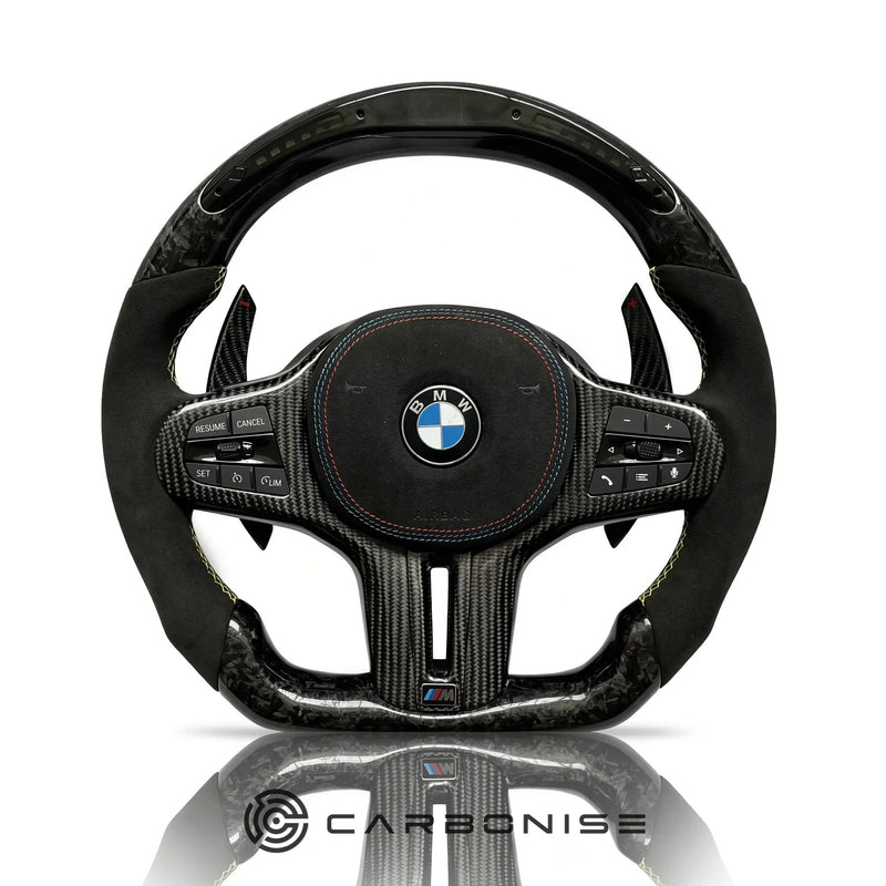 BMW Steering Wheel (Forged Carbon Fiber+Alcantara) #13 by CARBONISE