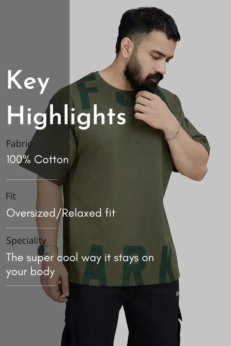 Refined Oversized T-shirt Olive by Fuaark Nz