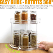 2 Tier Lazy Susan Turntable Organizer Spice Rack Makeup Organizer by salelink.co.nz